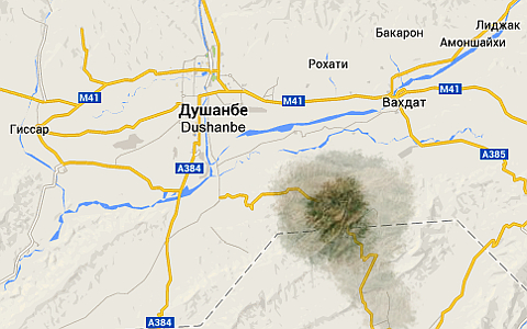 Эпицентр землетрясения. Изображение сервиса Google Maps