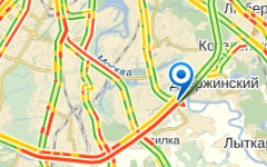 Пробка перед местом ДТП. Изображение с сайта maps.yandex.ru