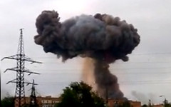 Момент взрыва. Стоп-кадр с видео в Youtube