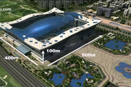 The New Century Global Center. Стоп-кадр с видео в YouTube The New Century Global Center. Стоп-кадр с видео в YouTube