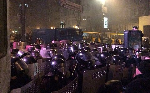 Бойцы «Беркута» в Киеве. Фото Сергея Гришина, корреспондента «Громадске ТВ»