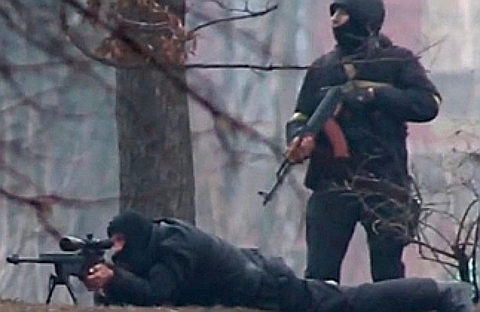 Наемники в Киеве. Стоп-кадр с видео в YouTube