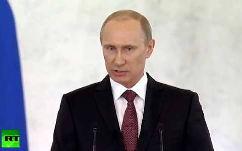 Владимир Путин. Стоп-кадр телеканала RussiaToday