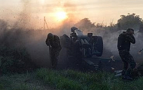 Артиллерийский обстрел. Фото с сайта mil.gov.ua