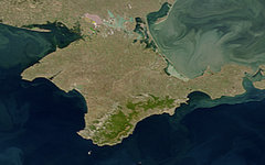 Полуостров Крым. Фото NASA с сайта wikimedia.org Полуостров Крым. Фото NASA с сайта wikimedia.org