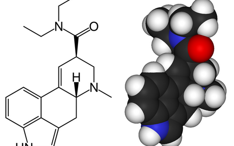 Structure of lysergic acid diethylamide (LSD) Structure of lysergic acid diethylamide (LSD)