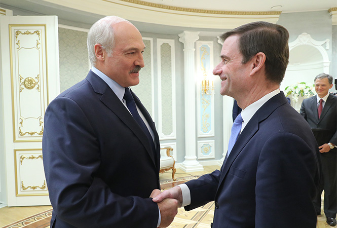 Встреча Александра Лукашенко с Госсекретарем США Дэвидом Хэйлом