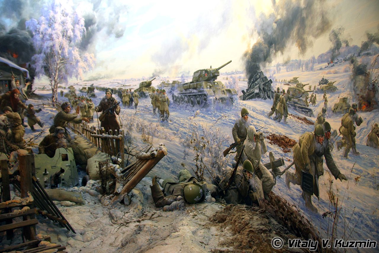 Диорама «Лобня. Наступление. 6.12.1941» (автор Е. Корнеев) в музее танка Т-34. Фото с сайта vitalykuzmin.net