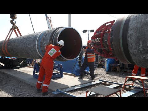 Скриншот с YouTube Строительство газопровода "Северный поток 2"