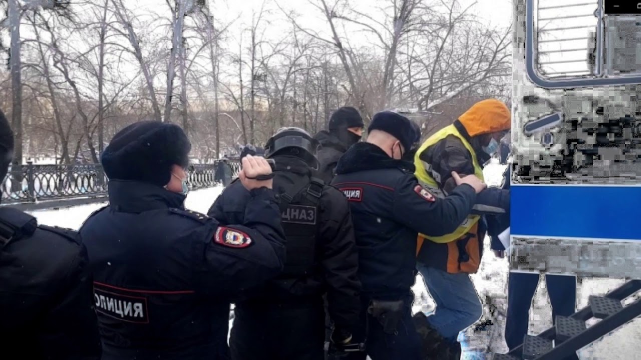 Скриншот с YouTube Митинг в поддержку Навального в Москве