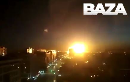 Стоп-кадр из видео взрыва / Телеграм-канал Baza