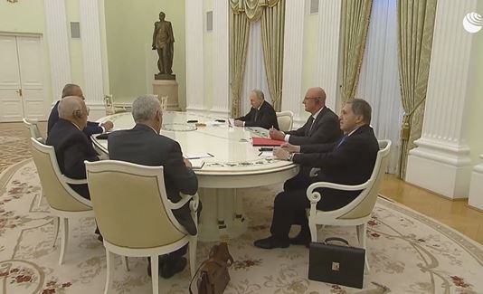 Стоп-кадр из видеотрансляции встречи Владимира Путина и Марреро Круса