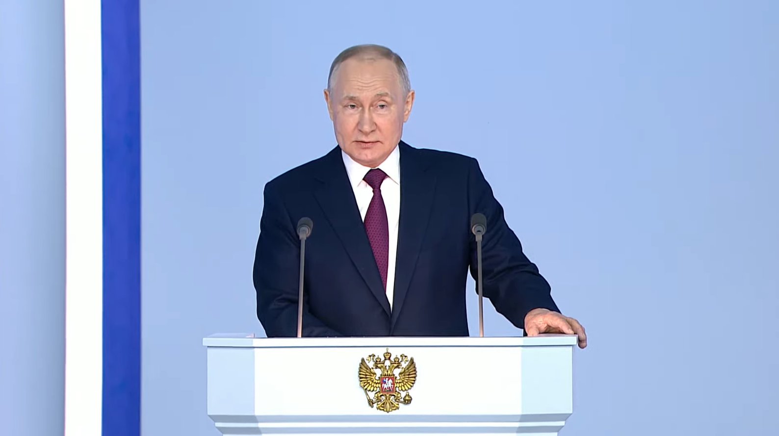 Стоп-кадр из видеотрансляции Владимир Путин