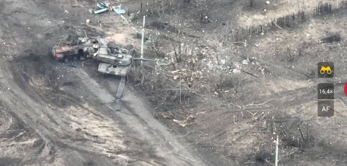 Уничтоженный танк Abrams. Фото Telegram/Военная хроника