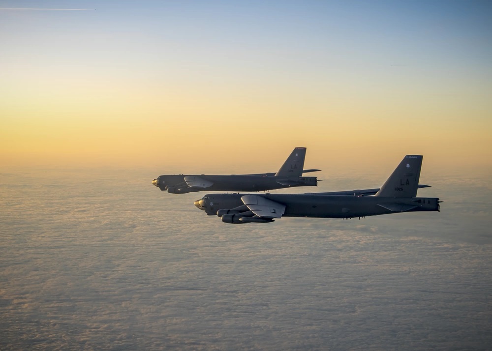 Public domain/ Airman 1st Class Duncan Bevan Американские стратегические бомбардировщики B-52H Stratofortresses